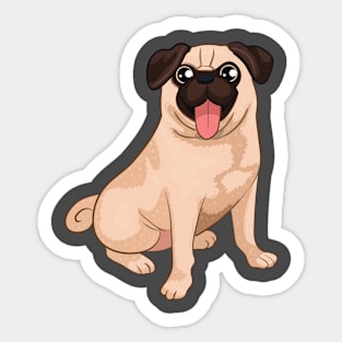 Pug Cartoon Sticker